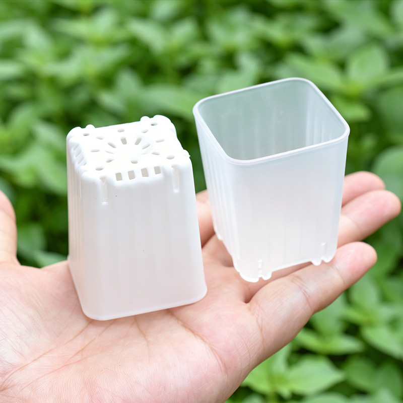 Plant Parent - 50-100 Buah Pot Bunga Persegi Putih/Transparan